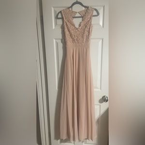 Blush pink bridesmaids dress